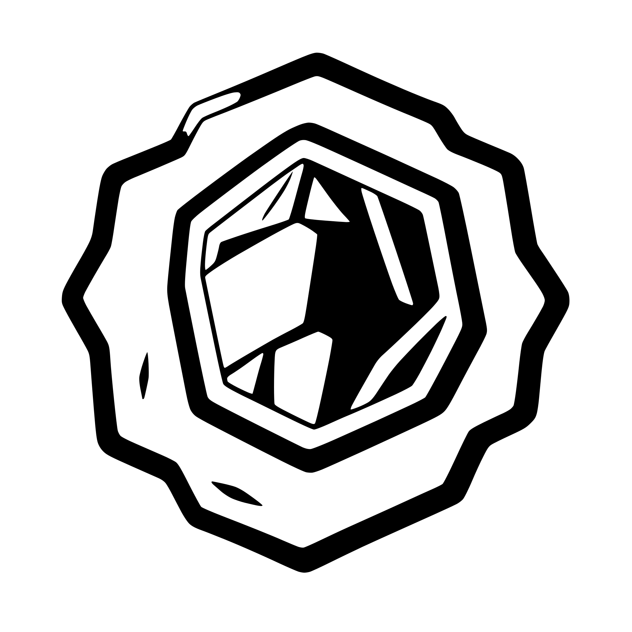 AI-generated SVG of 'abstract hexagon with intersecting lines'