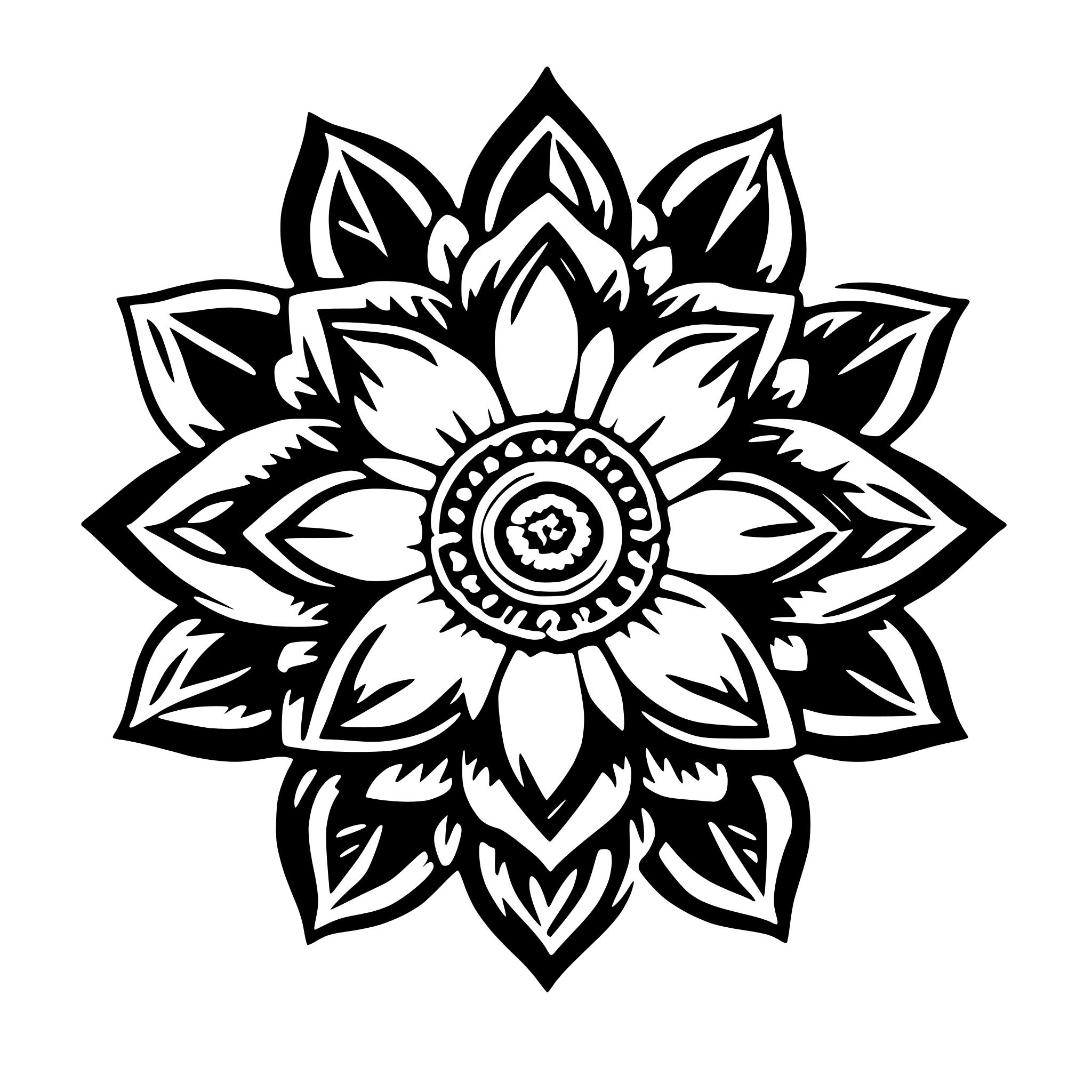 AI-generated SVG of 'mandala flower'