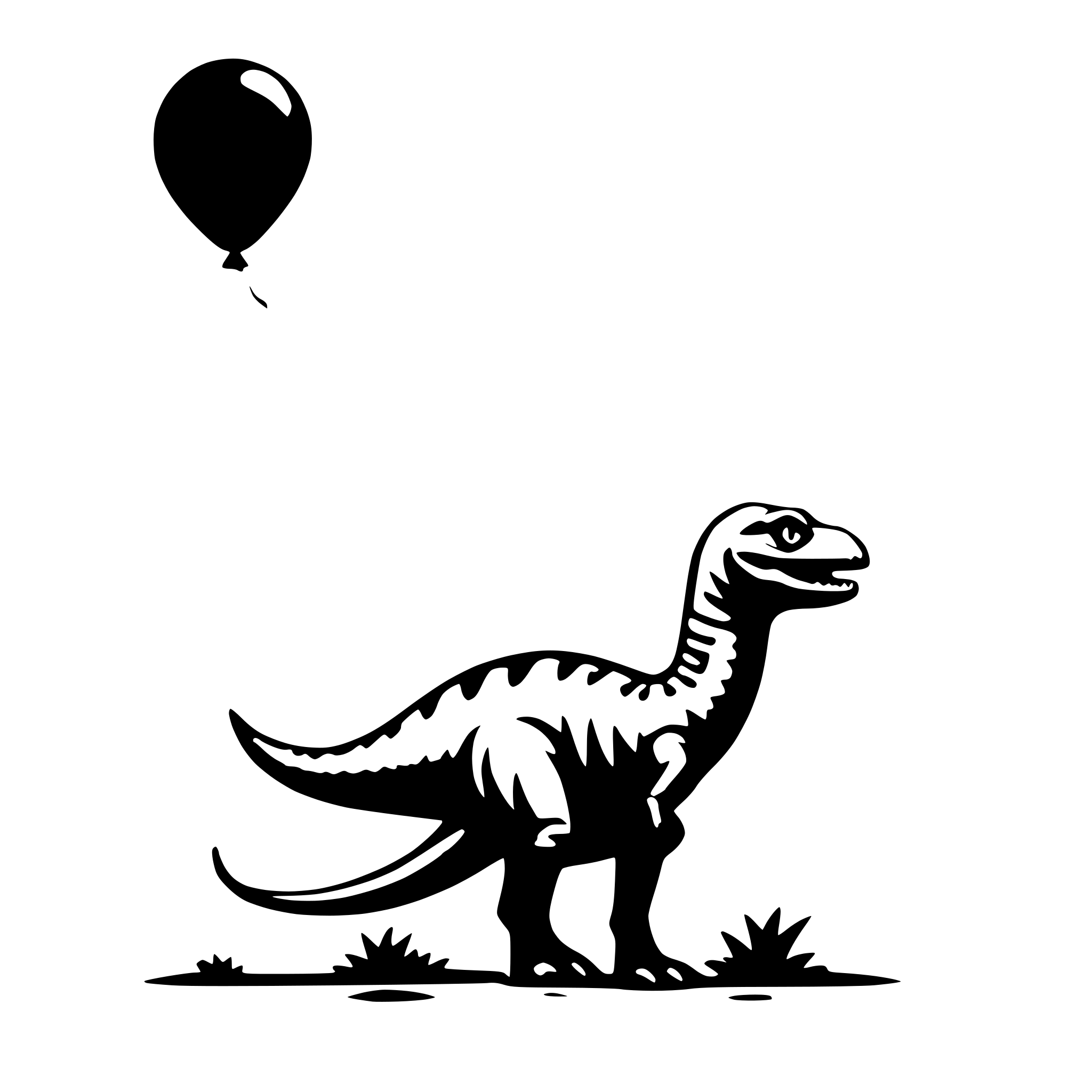 AI-generated SVG of 'dionosaur with a luftbaloon'